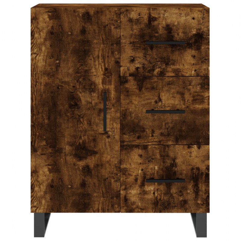 Witrynka przydymiony dąb 69,5x34x180 cm materiał drewnopochodny