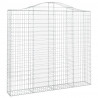Kosze gabionowe, 2 szt, 200x30x180/200 cm, galwanizowane żelazo