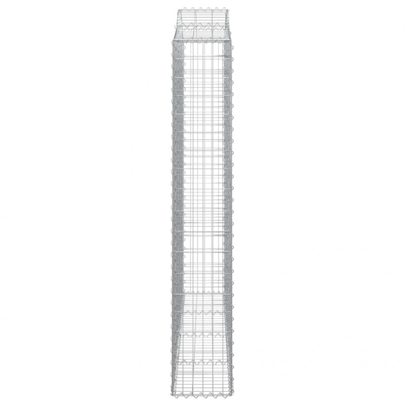 Kosze gabionowe, 2 szt, 200x30x180/200 cm, galwanizowane żelazo
