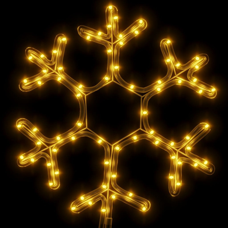 Ozdobne śnieżynki, ciepłe białe światło LED, 3 szt., 38x37 cm