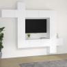 Zestaw 9 szafek TV, biały, materiał drewnopochodny