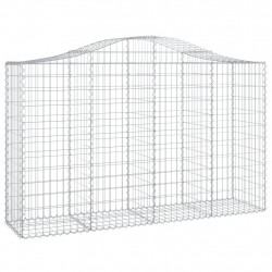 Kosze gabionowe, 8 szt, 200x50x120/140 cm, galwanizowane żelazo