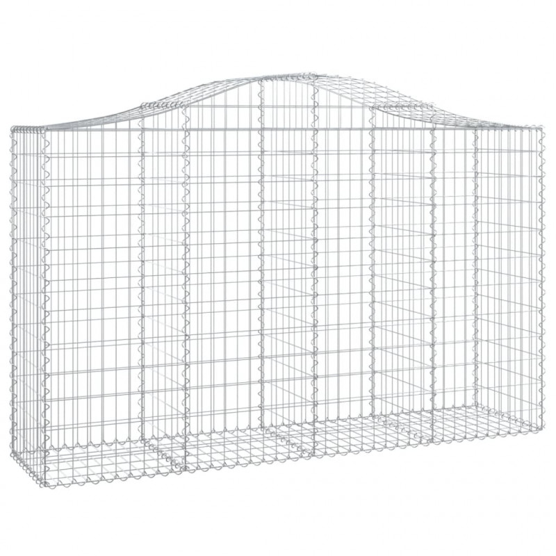 Kosze gabionowe, 8 szt, 200x50x120/140 cm, galwanizowane żelazo