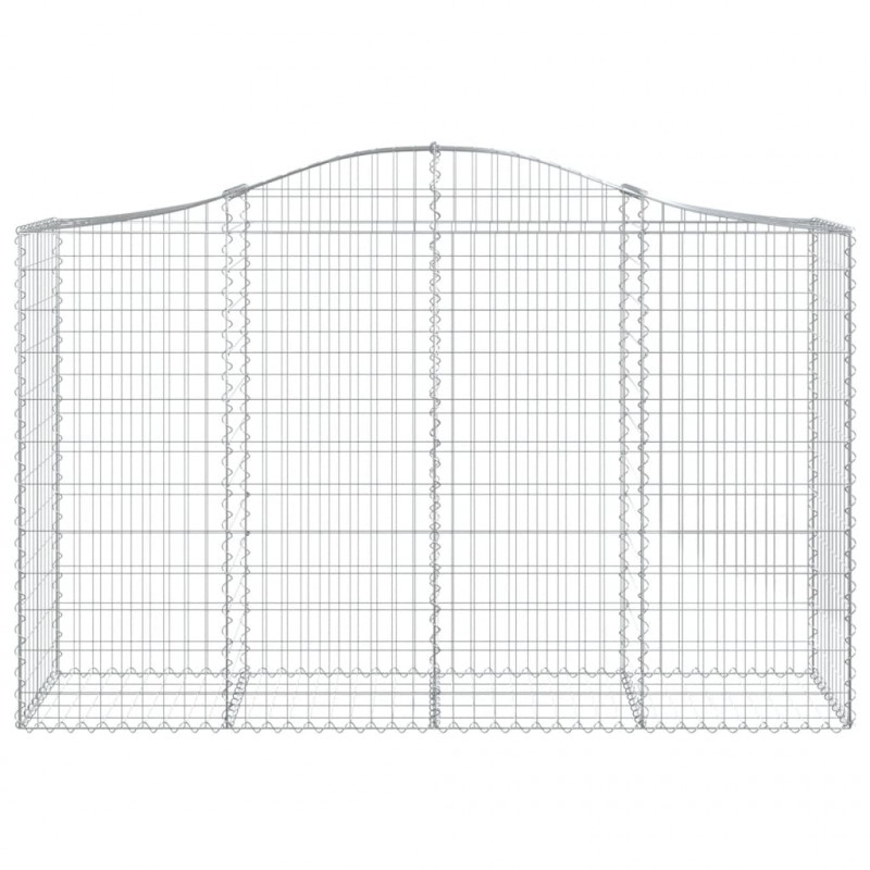 Kosze gabionowe, 8 szt, 200x50x120/140 cm, galwanizowane żelazo