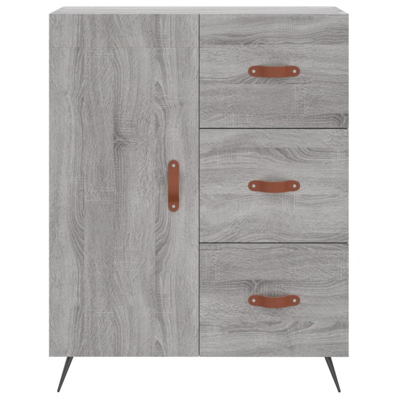 Witrynka szary dąb sonoma 69,5x34x180cm materiał drewnopochodny