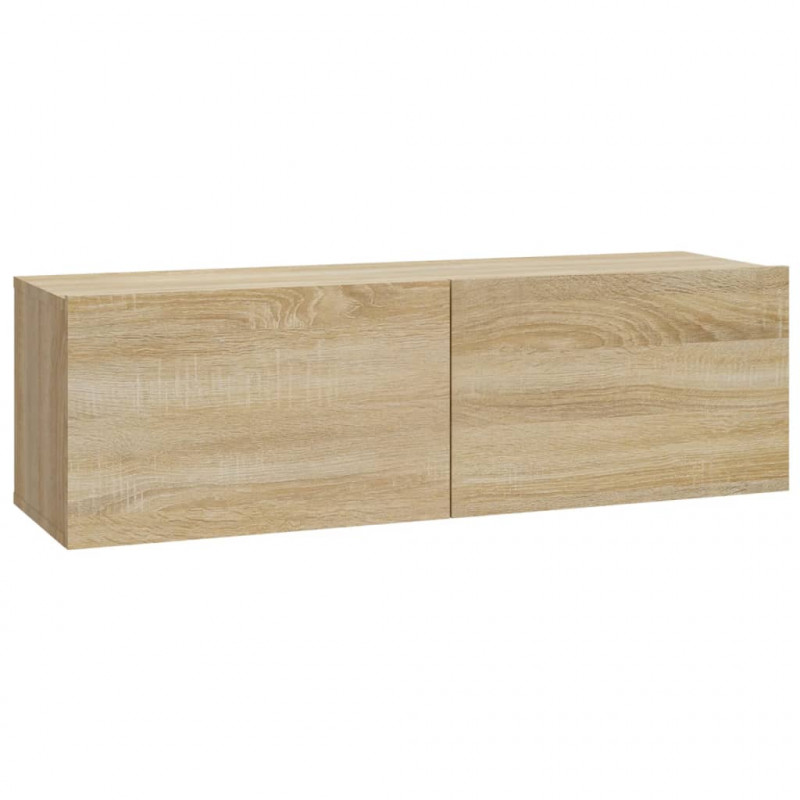 Szafki ścienne TV, 4 szt., dąb sonoma, 100x30x30 cm