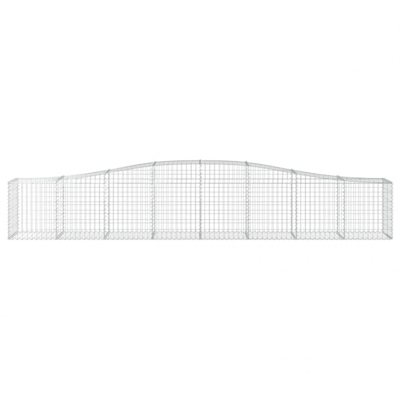 Kosze gabionowe, 9 szt, 400x50x60/80 cm, galwanizowane żelazo
