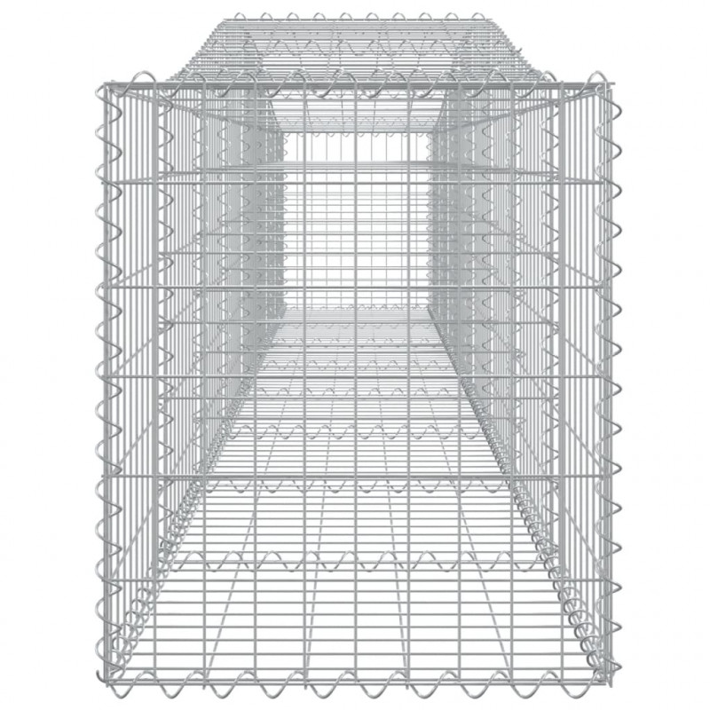Kosze gabionowe, 9 szt, 400x50x60/80 cm, galwanizowane żelazo