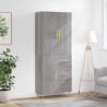 Witrynka szary dąb sonoma 69,5x34x180cm materiał drewnopochodny