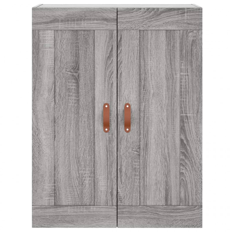 Witrynka szary dąb sonoma 69,5x34x180cm materiał drewnopochodny