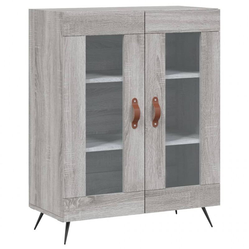 Witrynka szary dąb sonoma 69,5x34x180cm materiał drewnopochodny