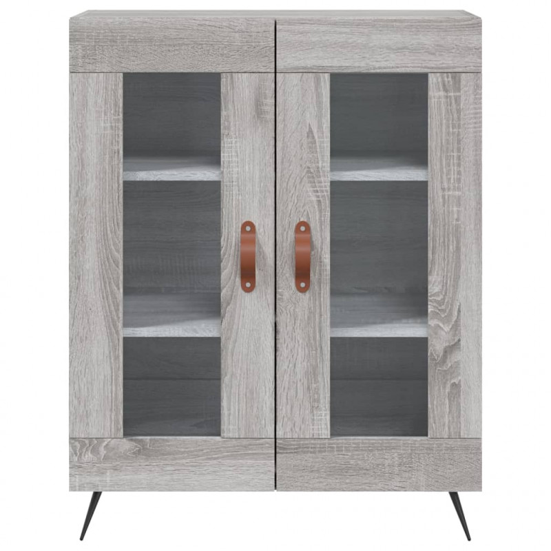 Witrynka szary dąb sonoma 69,5x34x180cm materiał drewnopochodny