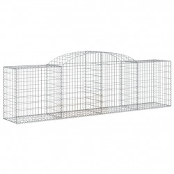 Kosze gabionowe, 10 szt, 300x50x80/100 cm, galwanizowane żelazo