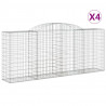 Kosze gabionowe, 4 szt, 300x50x120/140 cm, galwanizowane żelazo