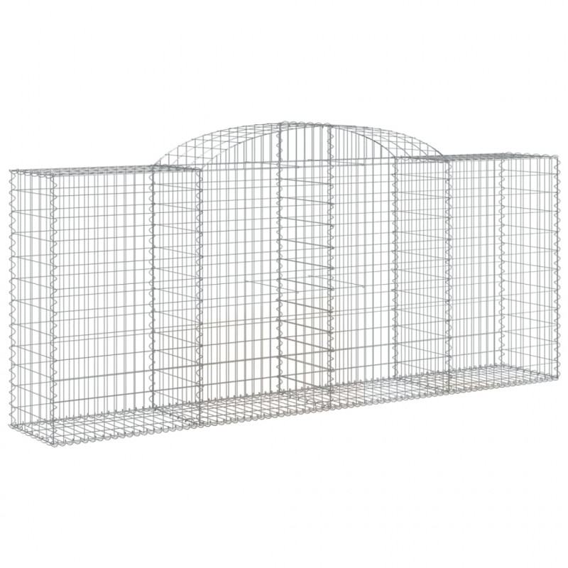 Kosze gabionowe, 4 szt, 300x50x120/140 cm, galwanizowane żelazo