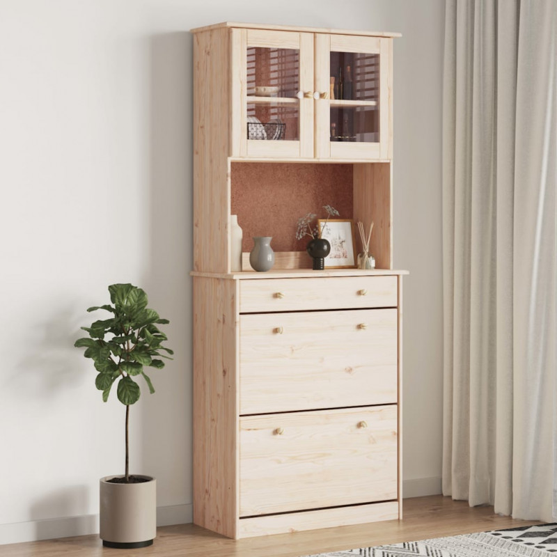 Kredens ALTA, 77x35x188 cm, lite drewno sosnowe