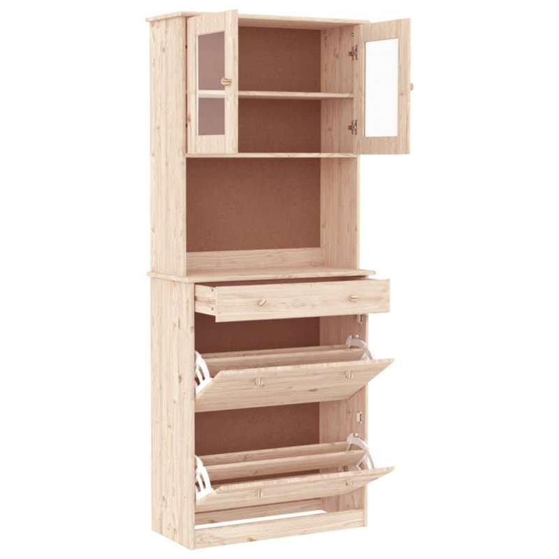 Kredens ALTA, 77x35x188 cm, lite drewno sosnowe