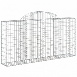 Kosze gabionowe, 7 szt, 200x30x100/120 cm, galwanizowane żelazo