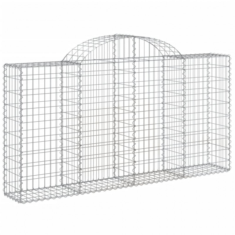 Kosze gabionowe, 7 szt, 200x30x100/120 cm, galwanizowane żelazo