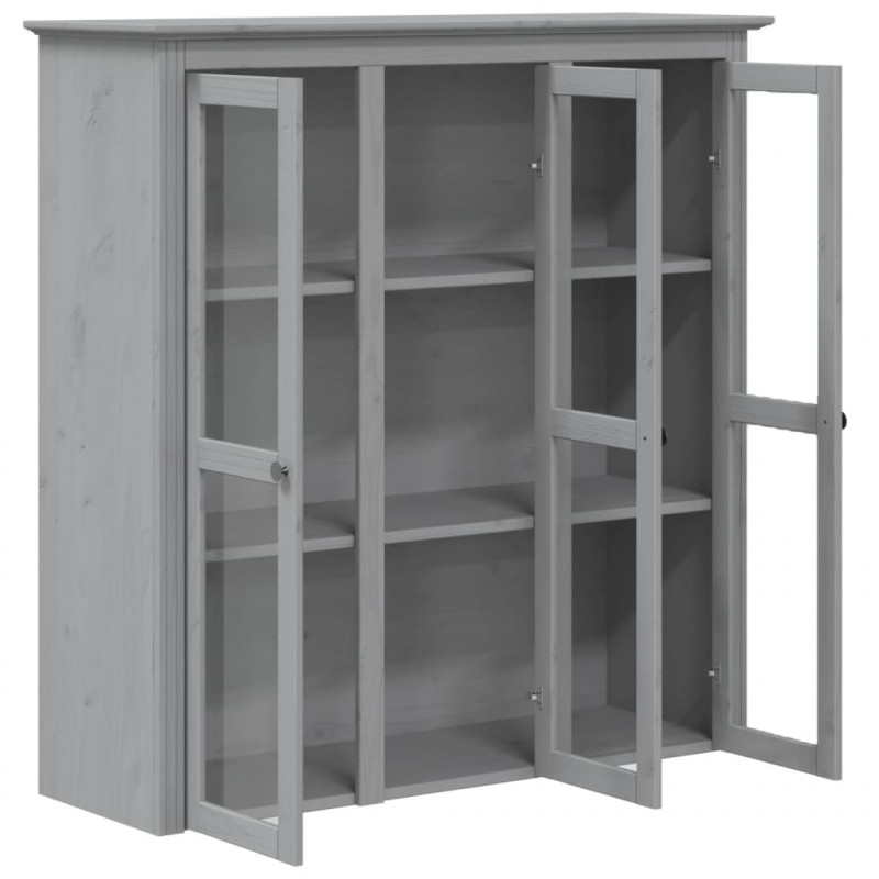 Kredens BODO, szary, 115,5x43x200,5 cm, lite drewno sosnowe