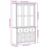 Kredens BODO, szary, 115,5x43x200,5 cm, lite drewno sosnowe