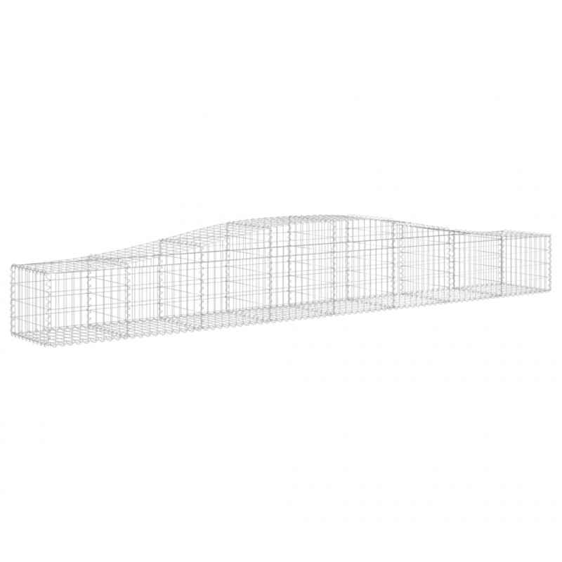 Kosze gabionowe, 8 szt, 400x50x40/60 cm, galwanizowane żelazo
