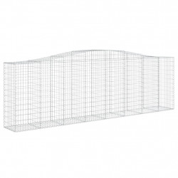 Kosze gabionowe, 8 szt, 400x50x120/140 cm, galwanizowane żelazo