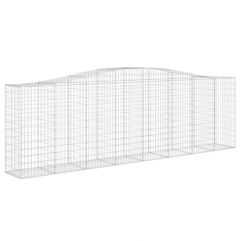 Kosze gabionowe, 8 szt, 400x50x120/140 cm, galwanizowane żelazo