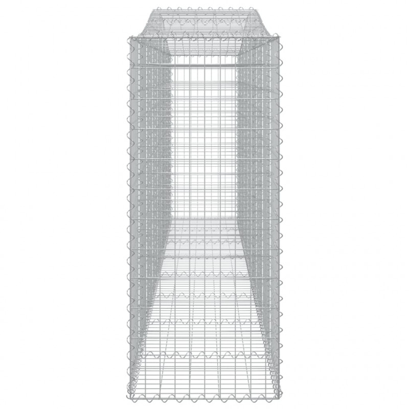 Kosze gabionowe, 8 szt, 400x50x120/140 cm, galwanizowane żelazo