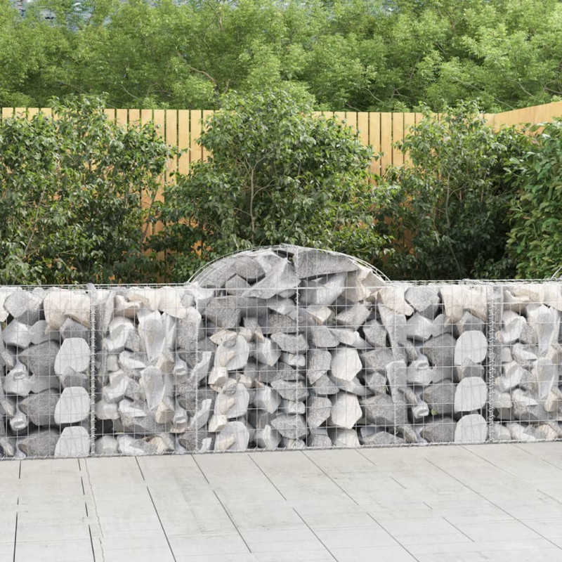 Kosze gabionowe, 12 szt, 200x50x80/100 cm, galwanizowane żelazo