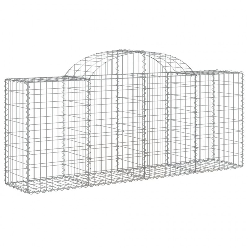 Kosze gabionowe, 12 szt, 200x50x80/100 cm, galwanizowane żelazo