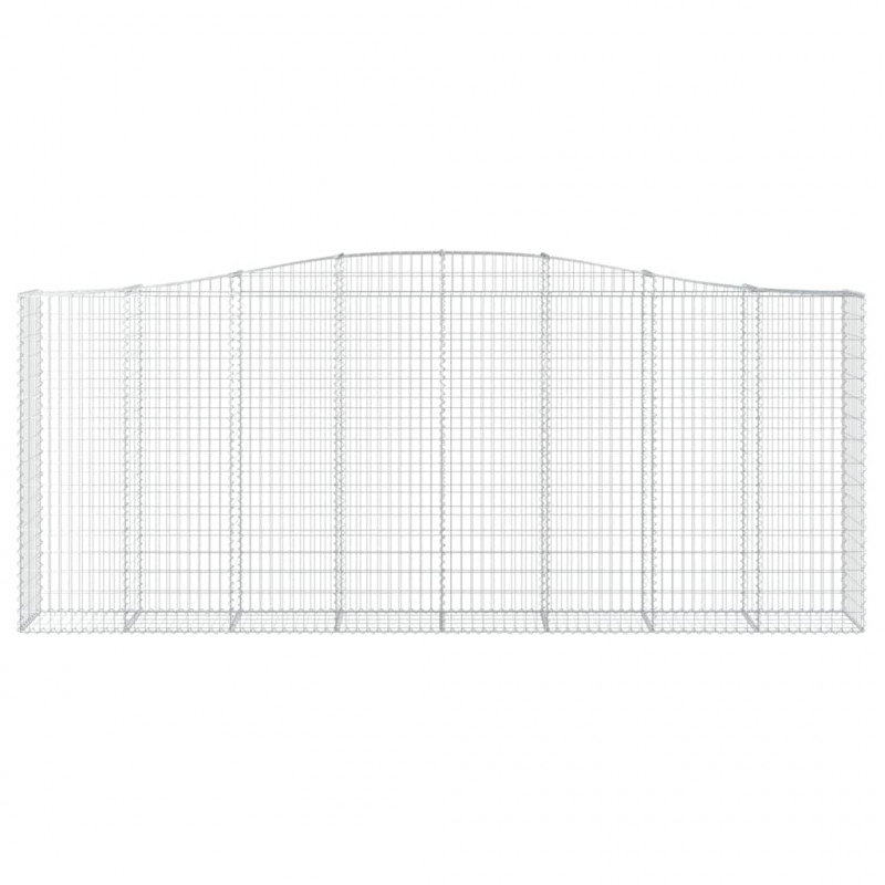 Kosze gabionowe, 3 szt, 400x50x160/180 cm, galwanizowane żelazo