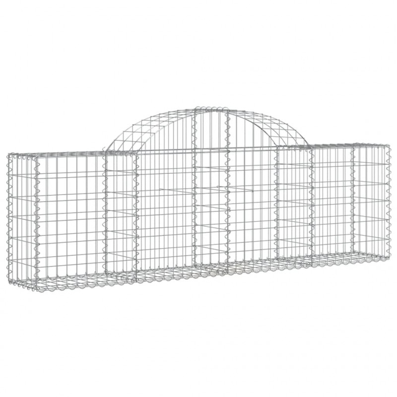 Kosze gabionowe, 5 szt, 200x30x60/80 cm, galwanizowane żelazo
