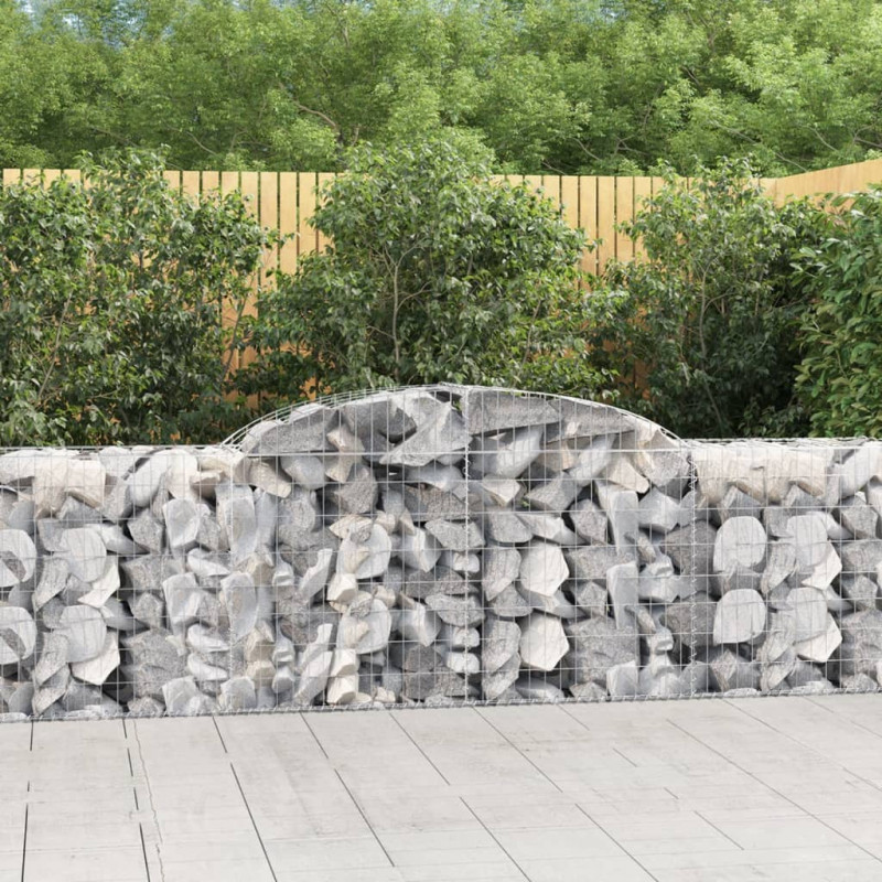Kosze gabionowe, 12 szt, 300x50x80/100 cm, galwanizowane żelazo