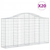 Kosze gabionowe, 20 szt, 200x30x100/120cm, galwanizowane żelazo