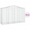 Kosze gabionowe, 12 szt, 200x50x120/140cm, galwanizowane żelazo