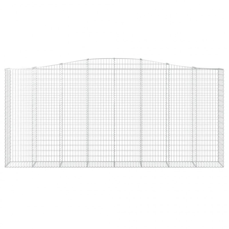 Kosze gabionowe, 4 szt, 400x50x180/200 cm, galwanizowane żelazo