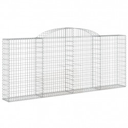 Kosze gabionowe, 4 szt, 300x30x120/140 cm, galwanizowane żelazo