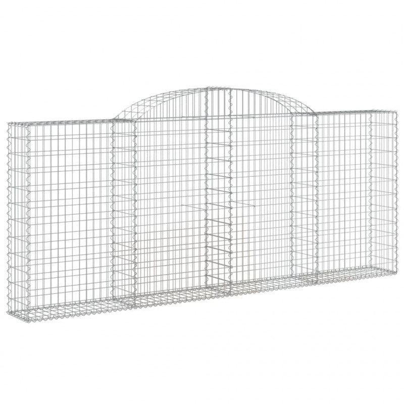 Kosze gabionowe, 4 szt, 300x30x120/140 cm, galwanizowane żelazo
