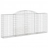 Kosze gabionowe, 4 szt, 300x30x120/140 cm, galwanizowane żelazo
