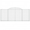 Kosze gabionowe, 4 szt, 300x30x120/140 cm, galwanizowane żelazo
