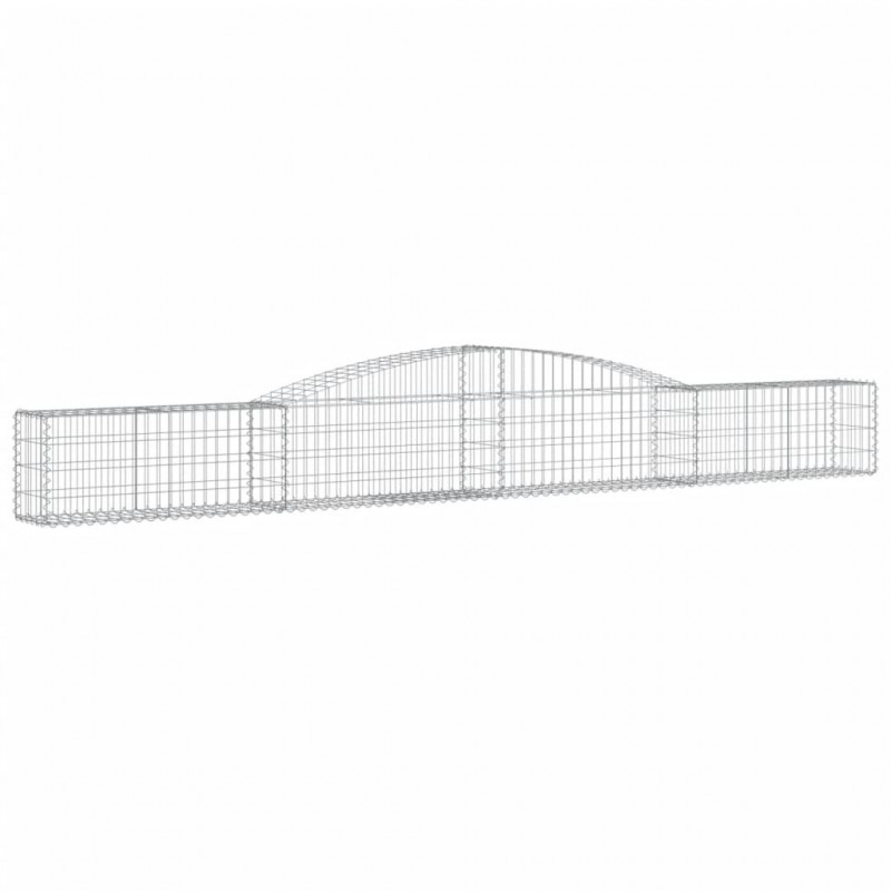 Kosze gabionowe, 2 szt, 400x30x40/60 cm, galwanizowane żelazo