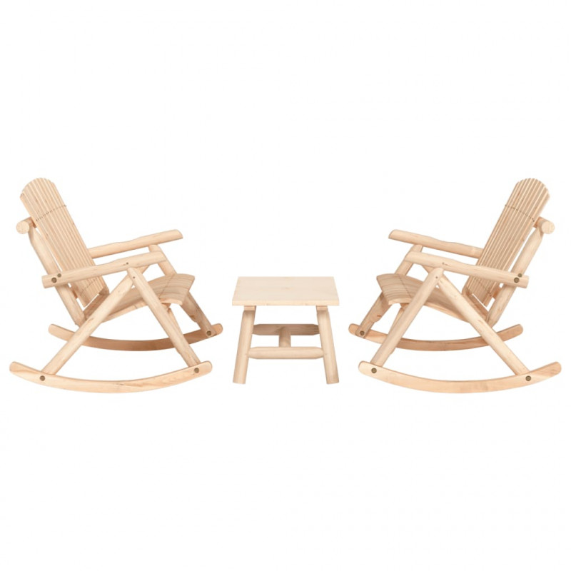 3-cz. zestaw wypoczynkowy do ogrodu, lite drewno świerkowe