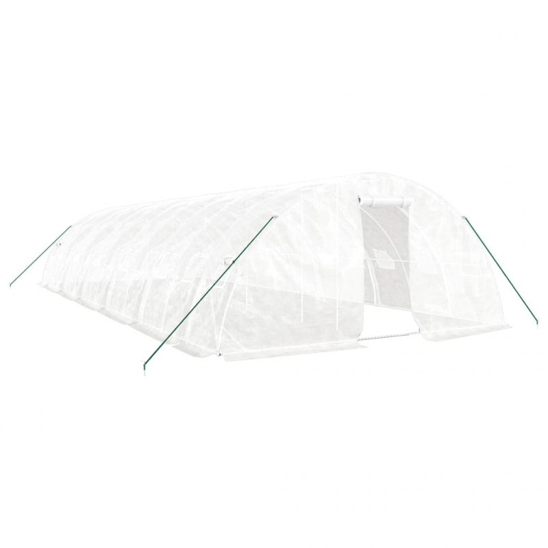 Szklarnia ze stalową ramą, biała, 60 m², 12x5x2,3 m