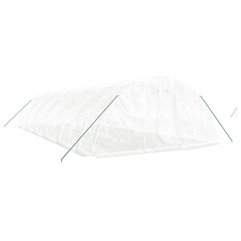 Szklarnia ze stalową ramą, biała, 60 m², 12x5x2,3 m
