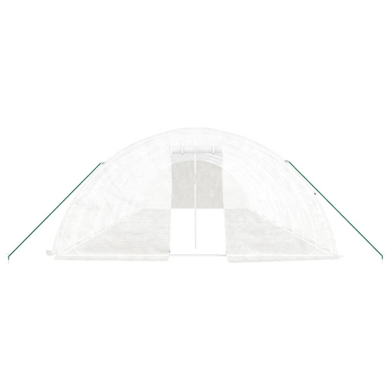 Szklarnia ze stalową ramą, biała, 60 m², 12x5x2,3 m