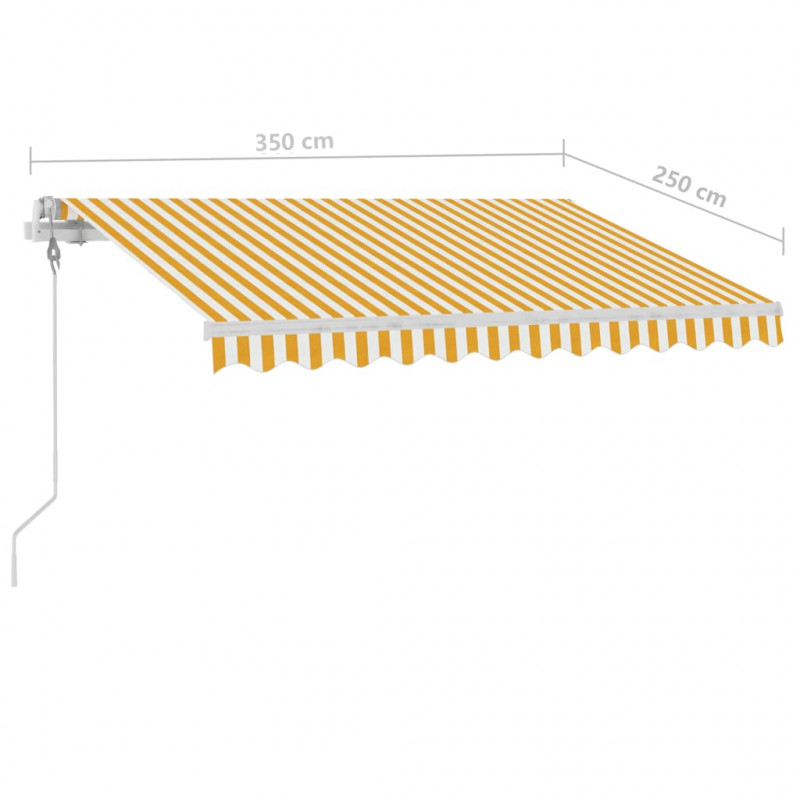 Automatycznie zwijana markiza, LED i czujnik wiatru, 350x250 cm