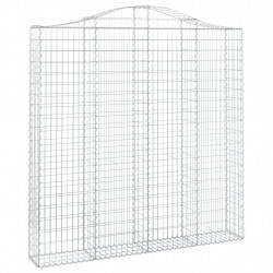 Kosze gabionowe, 2 szt, 200x30x200/220 cm, galwanizowane żelazo
