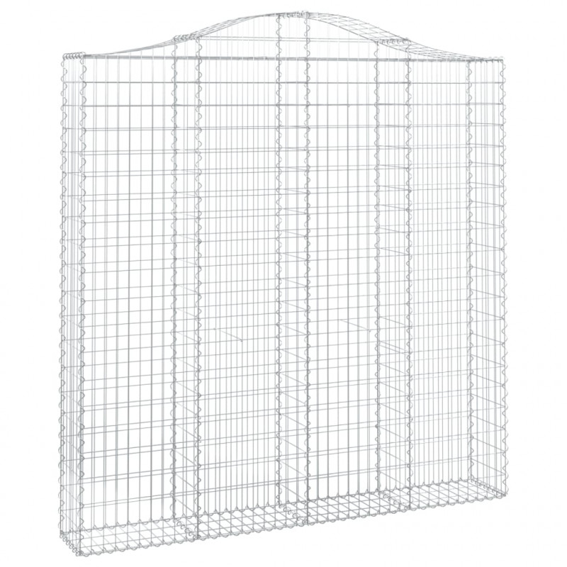 Kosze gabionowe, 2 szt, 200x30x200/220 cm, galwanizowane żelazo