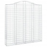 Kosze gabionowe, 2 szt, 200x30x200/220 cm, galwanizowane żelazo